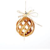 OKRASEK ZA JELKO GLOSSTYLE KROGLA ZLATA S PENTLJO 7X10 CM SORTIRANO