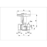 KROGLIČNI VENTIL KOVINA KV 2144TR 25.4 MM (1) S TERMOMETROM
