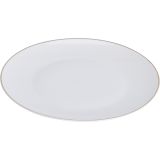 PLITVI KROŽNIK EH 27 CM BEL Z ZLATO OBROBO