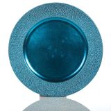 DEKORACIJA GLOSSTYLE KROŽNIK FI 33 MODRI DEKORATIVNI UMETNA MASA