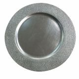 NAMIZNA DEKORACIJA GLOSSTYLE KROŽNIK FI 33 SREBRNI DEKORATIVNI UMETNA MASA