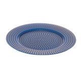 DEKORACIJA GLOSSTYLE KROŽNIK MODRI FI 33 CM UMETNA MASA S PIKAMI