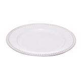 DEKORACIJA GLOSSTYLE KROŽNIK ZLATO BELI FI 33 CM UMETNA MASA