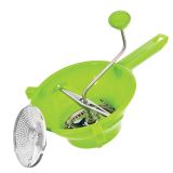 KUHINJSKI PRIPOMOČEK GALICIJA PASIRKA 19 CM PVC ZELENA Z 2 NASTAVKOMA