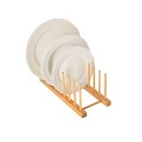 KUHINJSKO POLIČNO STOJALO ESTIA STOJALO ZA KROŽNIKE IZ BAMBUSA