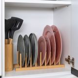 KUHINJSKO POLIČNO STOJALO ESTIA STOJALO ZA KROŽNIKE IZ BAMBUSA