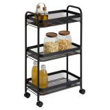 KUHINJSKO POLIČNO STOJALO FIVE KUHINJSKI VOZIČEK MAYAJ ČRNA