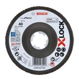 LAMELNA PLOŠČA BOSCH X-LOCK, KOTNA IZVEDBA, VLAKNENA PLOŠČA, '125MM, G 40, X571,  BEST FOR METAL, 1PCS