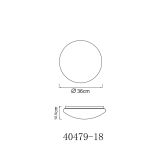 NADGRADNA STROP. SVETILKA LAVA 18W, WW OKROGLA, 360MM