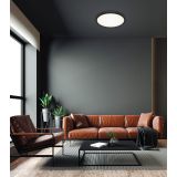 NADGRADNA STROP. SVETILKA BRILONER LED 12W, ČRN ROB FI=29CM