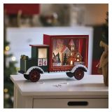 LED ADVENTNI KOLEDAR, LESEN AVTO, 20X30,5 CM, 2X AA, NOTRANJI, TOPLA BELA, ČASOVNIK