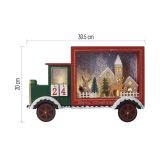 LED ADVENTNI KOLEDAR, LESEN AVTO, 20X30,5 CM, 2X AA, NOTRANJI, TOPLA BELA, ČASOVNIK