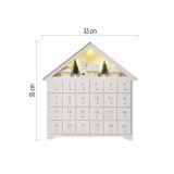 LED LESEN ADVENTNI KOLEDAR, 35X33 CM, 2X AA, NOTRANJI, TOPLA BELA, ČASOVNIK