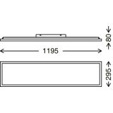 LED PANEL BRILONER GEO BASIC 36W ČRN ROB, CCT, 1195X295