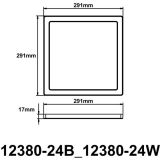 LED PANEL LASSE 24W KVADRATNI 291X291 MM ČRNI
