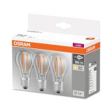 LED ŽARNICA E27 OSRAM BASE CLA60 7W/827 CL 220-240V FILAMENT PAK/3