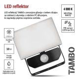 LED ZUNANJI REFLEKTOR TAMBO 10W 1000LM PIR