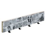 LESEN GARDEROBNI OBEŠALNIK HETTICH DIY, 500X100X25 MM, 4 KLJUKE, DEKOR ČASOPIS