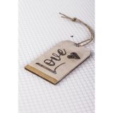 LESENI USTVARJAL. DODATKI RAYHER LESEN OBESEK TAG, NATUR 4.5X8X0.3CM, 6 KOSOV