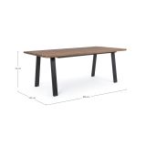 LESENA MIZA BIZZOTTO OSLO CHARC-NAT TABLE 200X100 CM