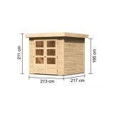 LESENA VRTNA HIŠKA KARIBU ASKOLA 2 211X213 X 217, BARVA LESA