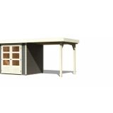 LESENA VRTNA HIŠKA KARIBU ASKOLA 2+PODALJŠEK STREHE ŠIRINE 2.40 M, SIVA