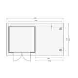 LESENA VRTNA HIŠKA KARIBU BASTRUP 5 + MONTAŽNA STREHA 3M ANTRACIT 297X297X222