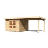 LESENA VRTNA HIŠKA KARIBU BASTRUP 5 + MONTAŽNA STREHA 3M BARVA LESA 297X297X222