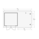 LESENA VRTNA HIŠKA KARIBU BASTRUP 5 + MONTAŽNA STREHA 3M BARVA LESA 297X297X222