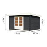 LESENA VRTNA HIŠKA KARIBU BASTRUP 7 ANTRACIT 357X297X222