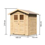 LESENA VRTNA HIŠKA KARIBU DAHME 2 180X152X222