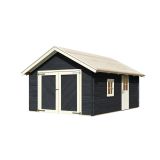 LESENA VRTNA HIŠKA KARIBU GARAŽA Z DVOKAPNO STREHO 38MM ANTRACIT 387X537X309