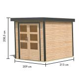 LESENA VRTNA HIŠKA KARIBU JUPITER A Z ANTRACIT OKV. 209X213X195 LES 19MM