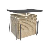 LESENA VRTNA HIŠKA KARIBU JUPITER A Z ANTRACIT OKV. 209X213X195 LES 19MM