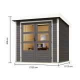 LESENA VRTNA HIŠKA KARIBU JUPITER B 209X214X218 BELI OKVIR