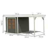 LESENA VRTNA HIŠKA KARIBU JUPITER B+ PODALJŠEK STREHE 2.35M, BELI OKVIR