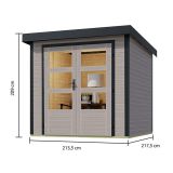 LESENA VRTNA HIŠKA KARIBU JUPITER D 209X214X218 ANTRACIT