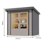 LESENA VRTNA HIŠKA KARIBU JUPITER D 209X214X218 SIVA