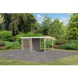 LESENA VRTNA HIŠKA KARIBU JUPITER D+ PODALJŠEK STREHE 2.35M, BELI OKVIR