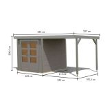 LESENA VRTNA HIŠKA KARIBU JUPITER D+ PODALJŠEK STREHE 2.35M, SIVA