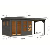 LESENA VRTNA HIŠKA KARIBU LAHAR 5 + PODALJŠEK STREHE ŠIRINE 2.40 M