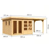 LESENA VRTNA HIŠKA KARIBU LAHAR 6+ PODALJŠEK STREHE ŠIRINE 2.40 M