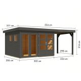 LESENA VRTNA HIŠKA KARIBU LAHAR 6+ PODALJŠEK STREHE ŠIRINE 2.40 M