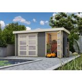 LESENA VRTNA HIŠKA KARIBU MÜHLENTRUP 1 211X404X217 SIVA