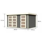 LESENA VRTNA HIŠKA KARIBU MÜHLENTRUP 2 212X404X272 SIVA