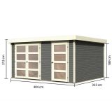 LESENA VRTNA HIŠKA KARIBU MÜHLENTRUP 3 212X404X333 SIVA