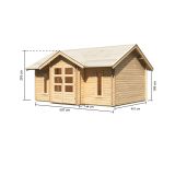 LESENA VRTNA HIŠKA KARIBU NORDLAND 492X293X386 LES 38MM