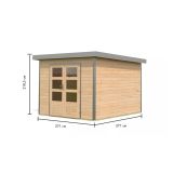 LESENA VRTNA HIŠKA KARIBU PLUTO A 220X271X271, SIVA