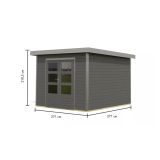 LESENA VRTNA HIŠKA KARIBU PLUTO B 220X271X271, SIVA