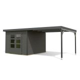 LESENA VRTNA HIŠKA KARIBU PLUTO B+ PODALJŠEK STREHE 3M, ANTRACIT